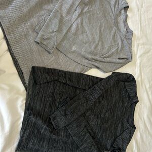 lululemon athletica Long Sleeve Tees - Gray and Black